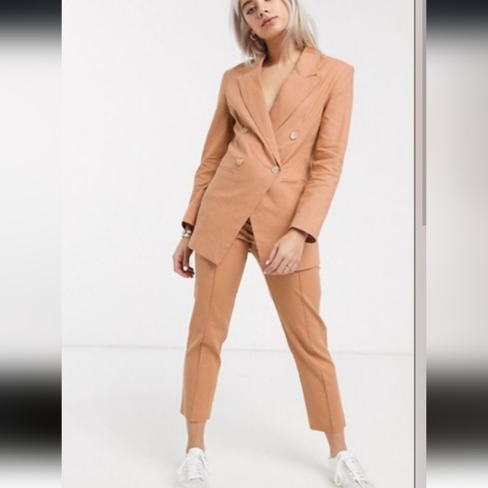 ASOS Petite Camel Blazer and Cropped Pants Set